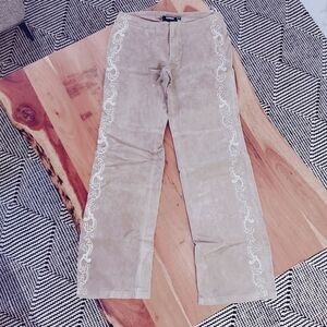 CABO Vintage 80s Low Rise Western Bootcut Tan Leather Suede Pants